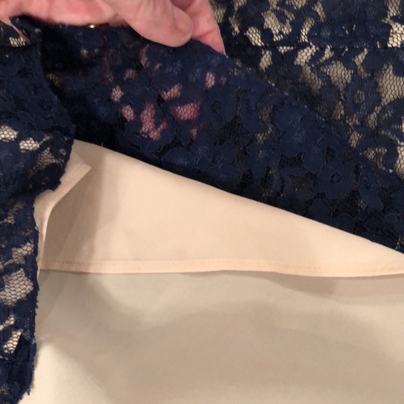 ABS Allen Schwartz navy lace fit-n-flare dress - Picture 7 of 9